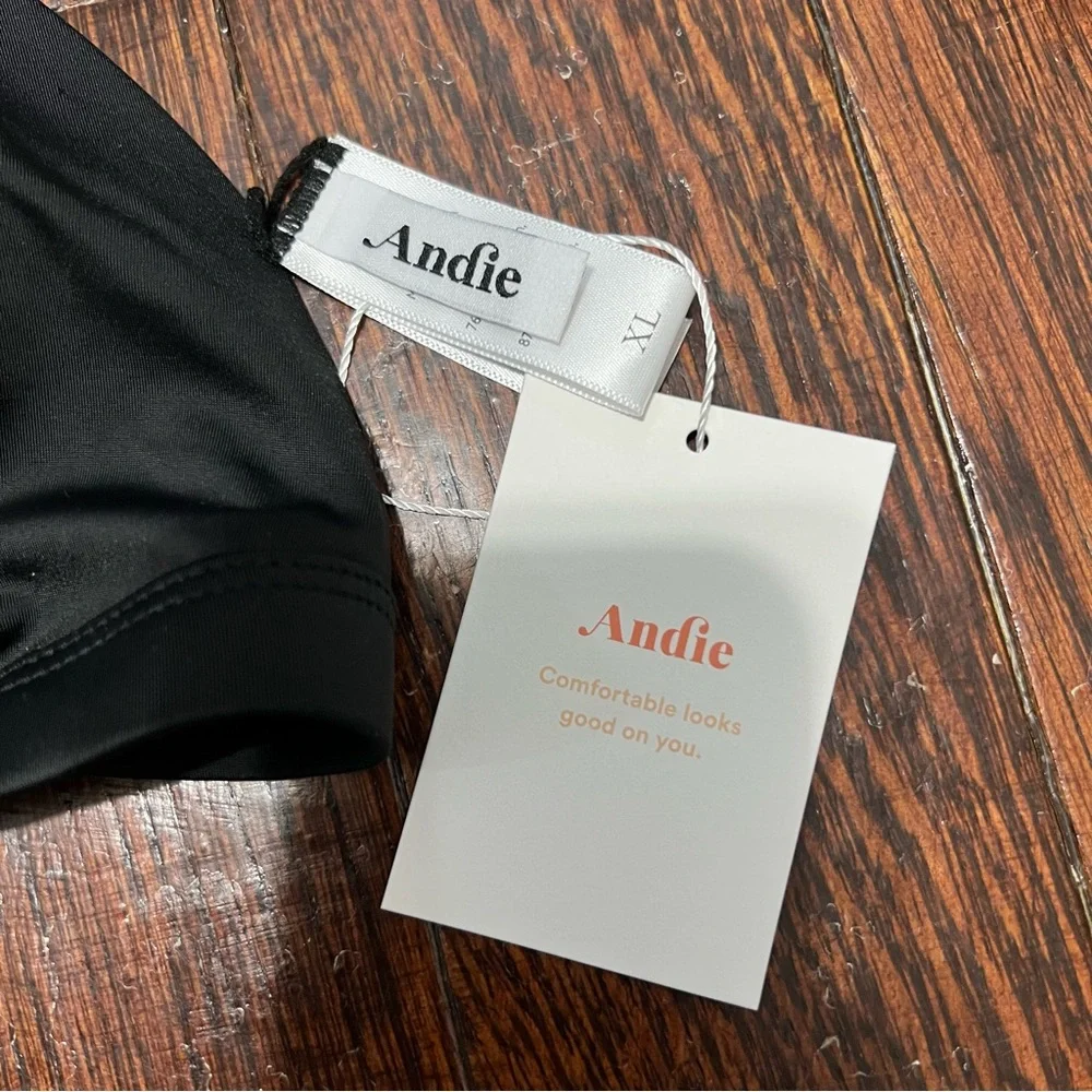 NWT Andie Swim Caicos Top Triangle Swim Bikini Black Size XL zq - Picture 5 of 5